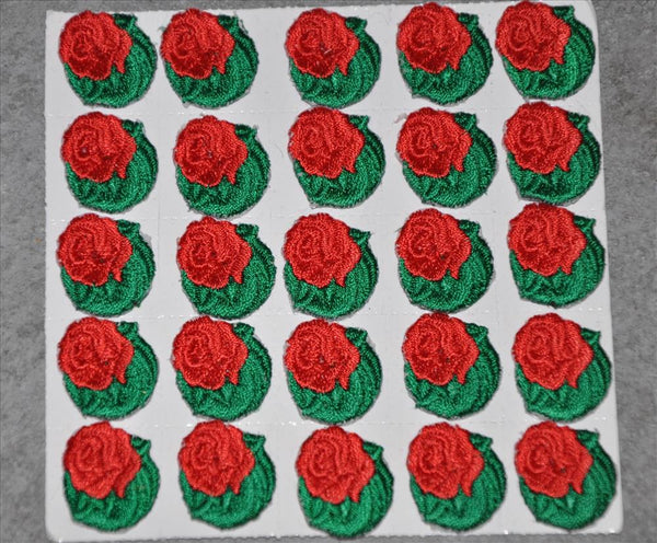 Embroidered Stick-on Roses (25 Roses)