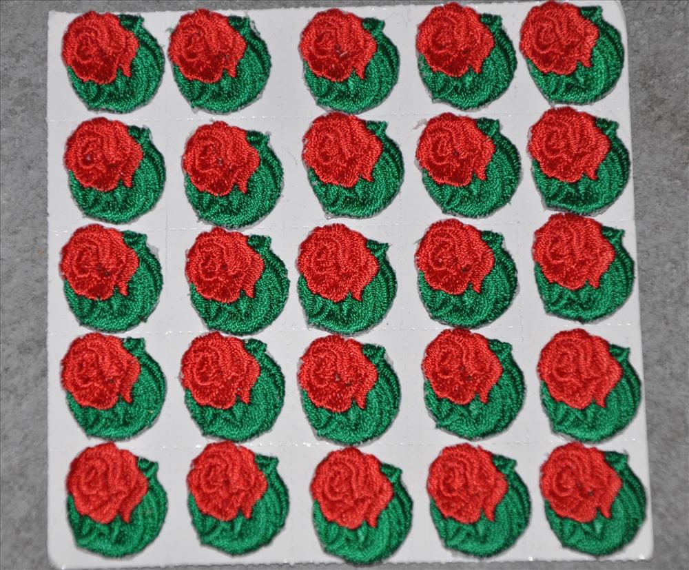 Embroidered Stick-on Roses (10 Roses)
