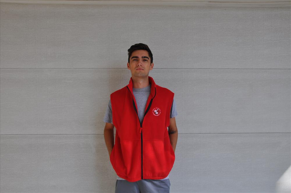 Fleece Vest with Embroidered Petal Pushers® Logo (Red)